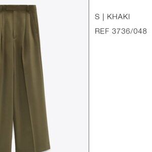 Pleated straight-leg pants